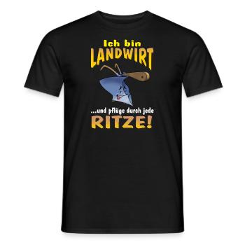 HW - Ich bin Landwirt und pflüge durch jede Ritze - Männer T-Shirt - Schwarz - Vorne - AI Model Male 178 light (178cm)