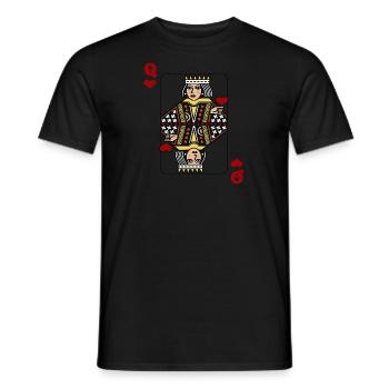 Heart Lady Poker Card Halloween Costume Funny - Men's T-Shirt - black - Front - AI Model Male 178 light (178cm)