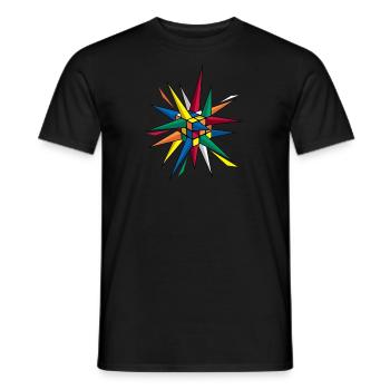 Rubik's Spiky Cube - Men's T-Shirt - black - Front - AI Model Male 178 light (178cm)