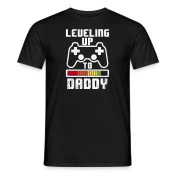 Leveling up to Dad 2019 Vater schwangerschaft Papa - Men's T-Shirt - black - Front - AI Model Male 178 light (178cm)