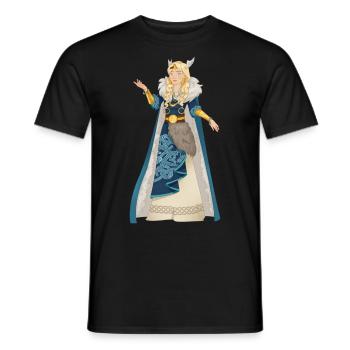 Blonde Queen from North Viking Middle Ages - Men's T-Shirt - black - Front - AI Model Male 178 light (178cm)