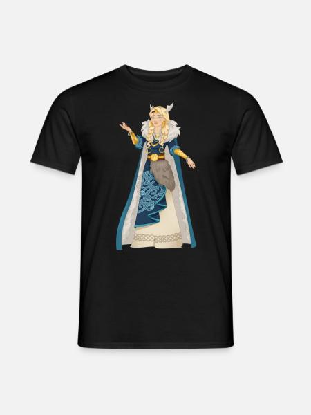 Blonde Königin aus Norden Viking Mittelalter - Männer T-Shirt - Schwarz