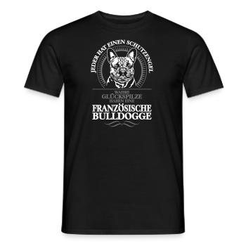 FRANZÖSISCHE BULLDOGGE Schutzengel Wilsigns Hunde - Männer T-Shirt - Schwarz - Vorne - AI Model Male 178 light (178cm)