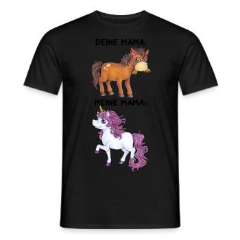 Meine Mama ist ein Einhorn Muttertag Geschenkidee - Männer T-Shirt - Schwarz - Vorne - AI Model Male 178 light (178cm)