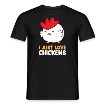 Chicken - I just love Chickens - Men's T-Shirt - black - Front - AI Model Male 178 light (178cm)