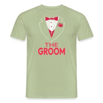 Fiançailles mariage Mariage JGA Le marié - T-shirt homme - vert sauge - Devant - AI Model Male 178 light (178cm)