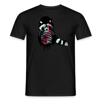 raton laveur, coloré, pantomime, graffiti - T-shirt homme - noir - Devant - AI Model Male 178 light (178cm)