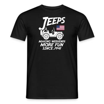 Les jeeps rendent le week-end plus amusant depuis 1941 - T-shirt homme - noir - Devant - AI Model Male 178 light (178cm)