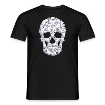 Totenkopf Boo Geist Lustige Boo Geister Halloween Kostüm - Männer T-Shirt - Schwarz - Vorne - AI Model Male 178 light (178cm)