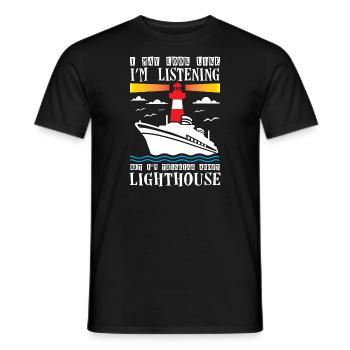 Penser à Lighthouse Lovers Lighthouse - T-shirt homme - noir - Devant - AI Model Male 178 light (178cm)