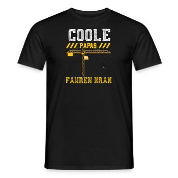 Coole Papas Fahren Kran - Männer T-Shirt - Schwarz - Vorne - AI Model Male 178 light (178cm)