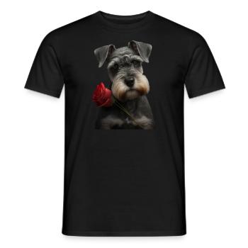 Schnauzer Valentins Tag Shirt - Männer T-Shirt - Schwarz - Vorne - AI Model Male 178 light (178cm)