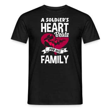 A Soldier's Heart Beats for his Family Father's - Männer T-Shirt - Schwarz - Vorne - AI Model Male 178 light (178cm)