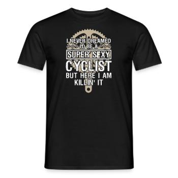 Cyclist Never Dreamed - Men's T-Shirt - black - Front - AI Model Male 178 light (178cm)