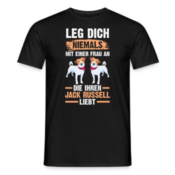 Hund Jack Russell - Männer T-Shirt - Schwarz - Vorne - AI Model Male 178 light (178cm)