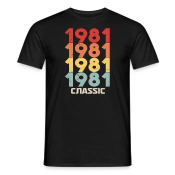 1981 Jubilé en style vintage classique 1981 - T-shirt homme - noir - Devant - AI Model Male 178 light (178cm)