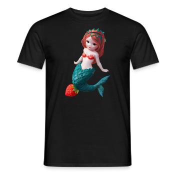 Sirène aux fraises - T-shirt homme - noir - Devant - AI Model Male 178 light (178cm)