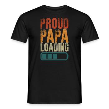 Proud daddy loading fathers Father's Day - Men's T-Shirt - black - Front - AI Model Male 178 light (178cm)