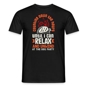 I can relax and unwind at the BBQ party - Men's T-Shirt - black - Front - AI Model Male 178 light (178cm)