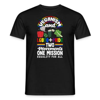 Véganisme et fierté LGBTQ+ Égalité pour tous - T-shirt homme - noir - Devant - AI Model Male 178 light (178cm)