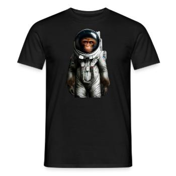 Weltraum Astronaut Affe - Männer T-Shirt - Schwarz - Vorne - AI Model Male 178 light (178cm)