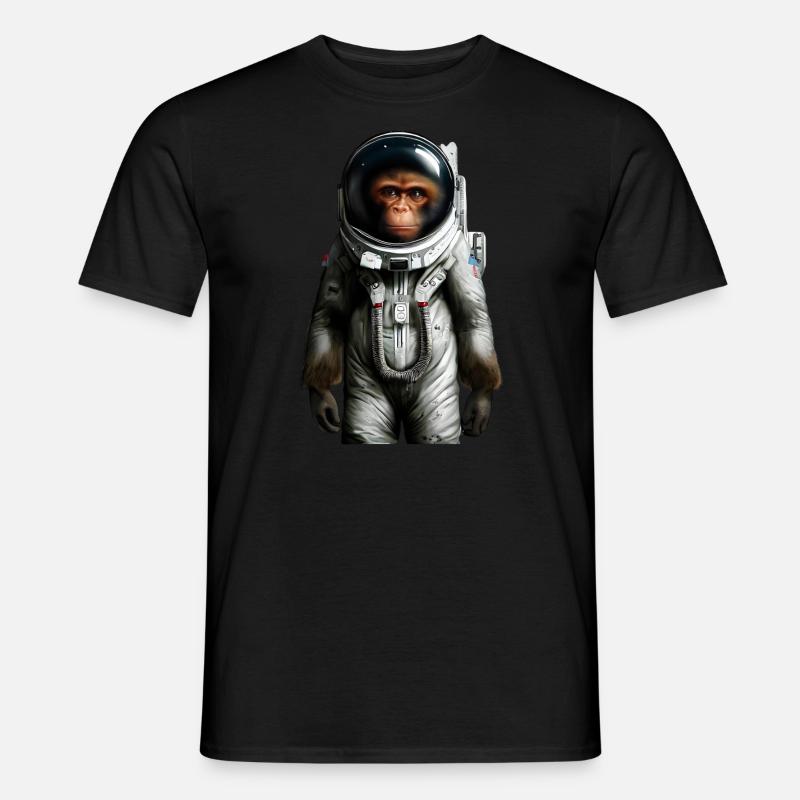 Singe astronaute de l’espace - T-shirt homme - noir