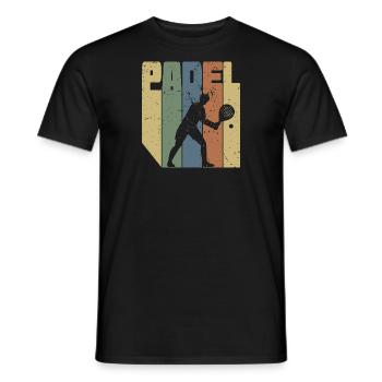 Padel Rétro Vintage | Amateur de sports de padel - T-shirt homme - noir - Devant - AI Model Male 178 light (178cm)