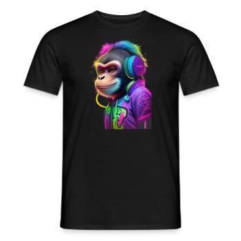 Monkey Music Graffiti - Men's T-Shirt - black - Front - AI Model Male 178 light (178cm)