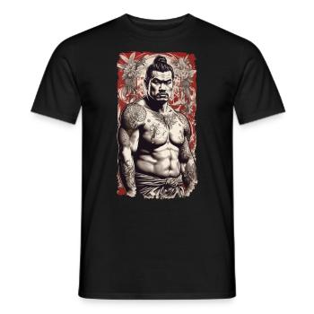 Tattoo Street Fighter Japan Urban Design - Men's T-Shirt - black - Front - AI Model Male 178 light (178cm)