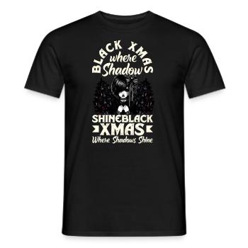 Black Xmas Where Shadows Shine Emocore Aesthetic - Men's T-Shirt - black - Front - AI Model Male 178 light (178cm)