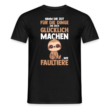 Faultier - Männer T-Shirt - Schwarz - Vorne - AI Model Male 178 light (178cm)