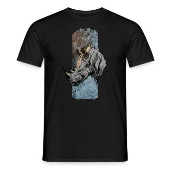 Majestätischer Titan: Rhinos edle Haltung - Männer T-Shirt - Schwarz - Vorne - AI Model Male 178 light (178cm)