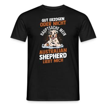 Australian Shepherd Hund Aussie - Männer T-Shirt - Schwarz - Vorne - AI Model Male 178 light (178cm)