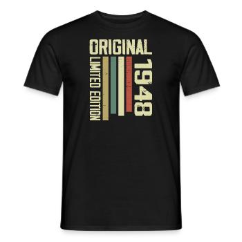Retro 1948 cadeau 76e anniversaire Vintage 1948 - T-shirt homme - noir - Devant - AI Model Male 178 light (178cm)