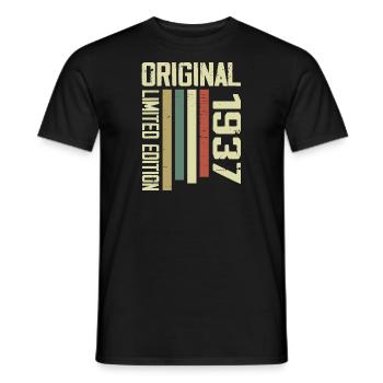 Retro 1937 Geschenk 87. Geburtstag Jahrgang 1937 - Männer T-Shirt - Schwarz - Vorne - AI Model Male 178 light (178cm)