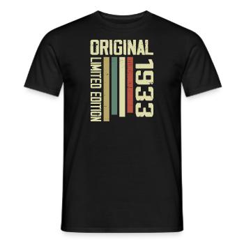 Retro 1933 cadeau 91e anniversaire Vintage 1933 - T-shirt homme - noir - Devant - AI Model Male 178 light (178cm)