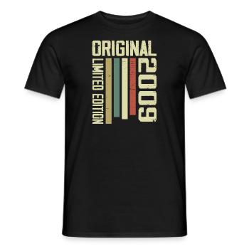 Retro 2009 Vintage 1995 15th Anniversary Gift - Men's T-Shirt - black - Front - AI Model Male 178 light (178cm)