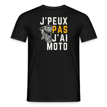 J peux pas j ai Moto - T-shirt homme - noir - Devant - AI Model Male 178 light (178cm)