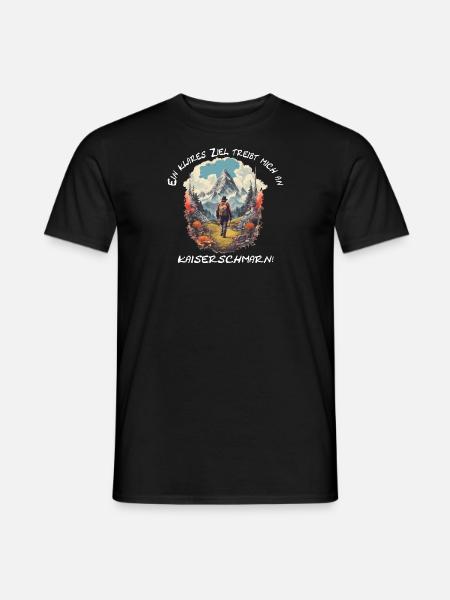Wandern in den Bergen mit dem Ziel Kaiserschmarn - Männer T-Shirt - Schwarz