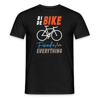 Ride Bike Fixed Everything - Männer T-Shirt - Schwarz - Vorne - AI Model Male 178 light (178cm)