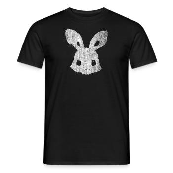 Lapin rétro au look usé - T-shirt homme - noir - Devant - AI Model Male 178 light (178cm)