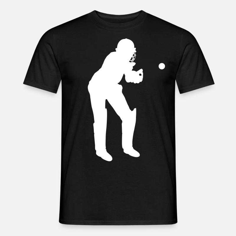 Cricket Catcher in Aktion - Männer T-Shirt - Schwarz