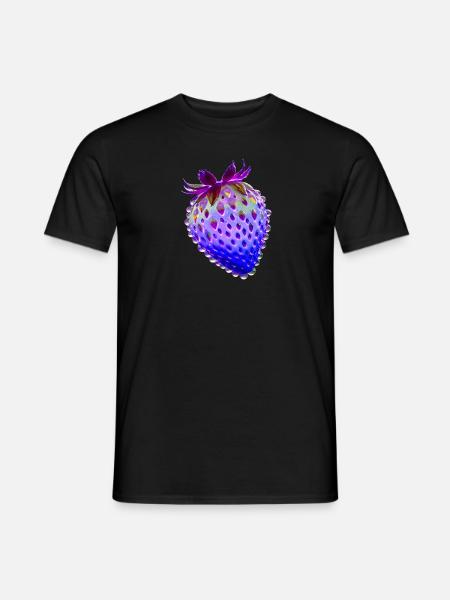erdbeere.blaue erdbeere,wassertropfen,glas - Männer T-Shirt - Schwarz