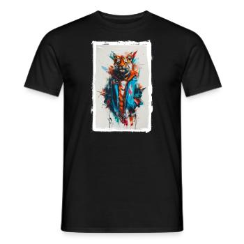 Colorful Tiger - Men's T-Shirt - black - Front - AI Model Male 178 light (178cm)