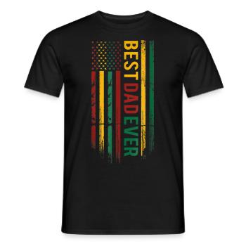 Juneteenth Vatertag Bester Vater aller Zeiten US-Flagge - Männer T-Shirt - Schwarz - Vorne - AI Model Male 178 light (178cm)