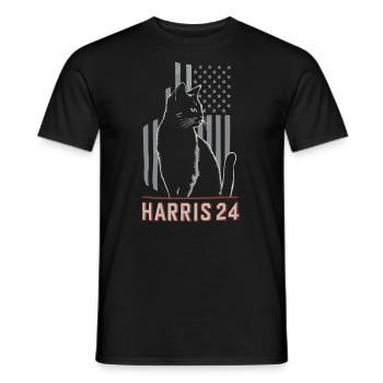 Kamala Harris 24 Cat Lady Supporter - Männer T-Shirt - Schwarz - Vorne - AI Model Male 178 light (178cm)