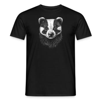 Badger Portrait Forest Animal Forest Wild Animal Badger - Men's T-Shirt - black - Front - AI Model Male 178 light (178cm)