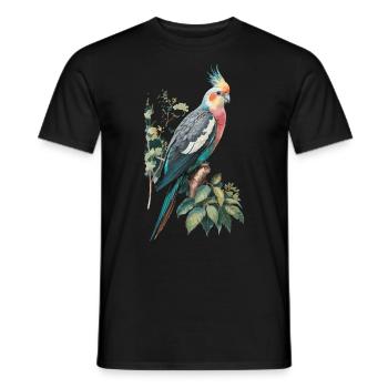Nymphensittich für einen Nymphensittich Besitzer - Männer T-Shirt - Schwarz - Vorne - AI Model Male 178 light (178cm)