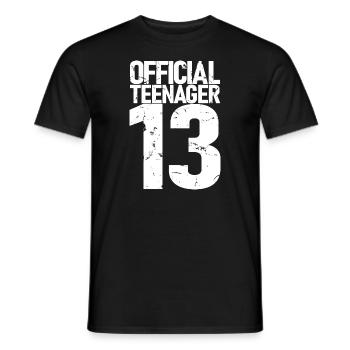 Adolescent officiel 13, cadeau cool 13e anniversaire - T-shirt homme - noir - Devant - AI Model Male 178 light (178cm)