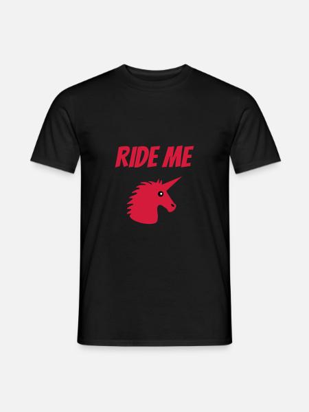 Ride me (Kopf Einhorn) - Männer T-Shirt - Schwarz
